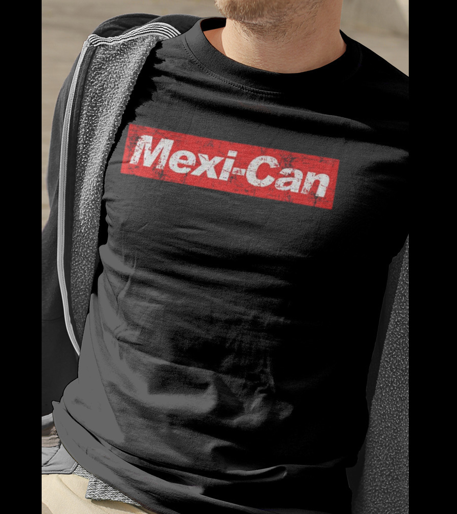 Mexi-Can Bold Red Grunge Style Typography T-Shirt