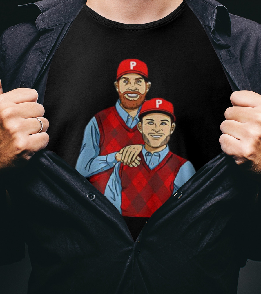 Phillies Step Brothers Movie Parody With Red Caps And Argyle Sweaters T-Shirt