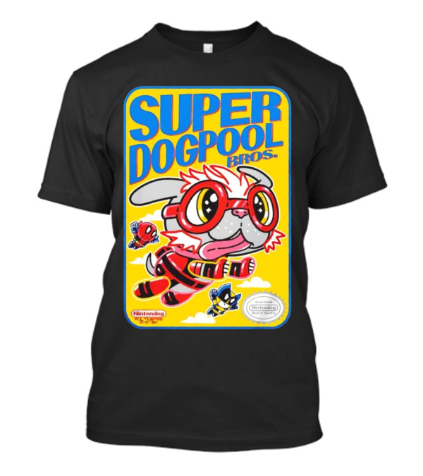 Super Dogpool Bros Deadpool Dogpool Nintendo Super Mario Bros 3 Game T-Shirt