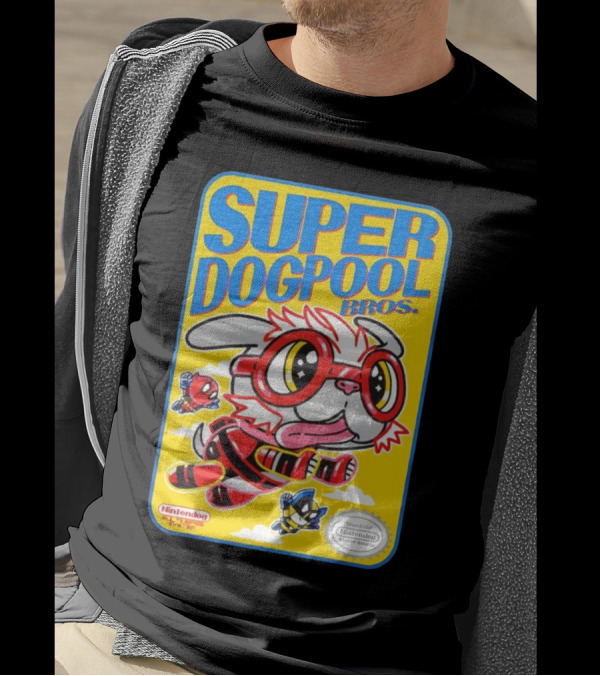 Super Dogpool Bros Deadpool Dogpool Nintendo Super Mario Bros 3 Game T-Shirt