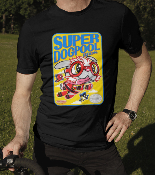 Super Dogpool Bros Deadpool Dogpool Nintendo Super Mario Bros 3 Game T-Shirt