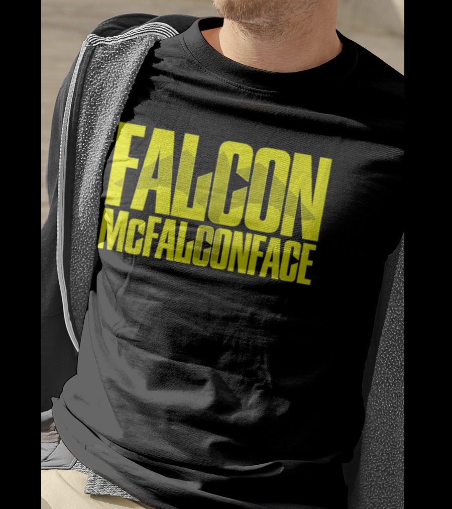 Falcon McFalconface Bold Yellow Text With Falcon T-Shirt
