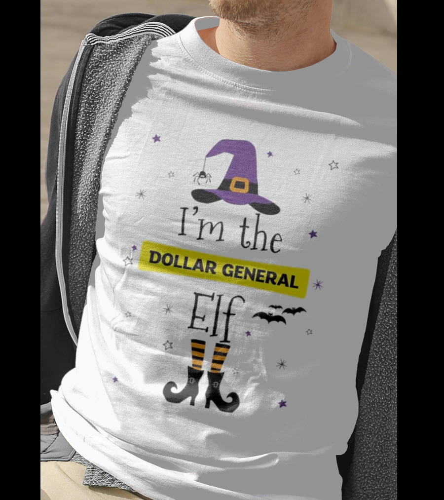 I'm The Dollar General Elf Halloween Witch Hat And Boots Theme T-Shirt