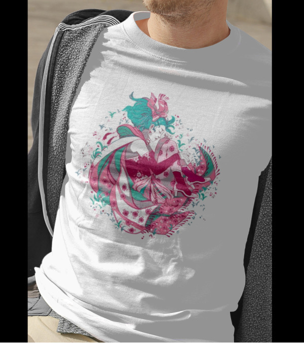 The Floating Garden Lovers In Bloom With Vibrant Floral Embrace T-Shirt