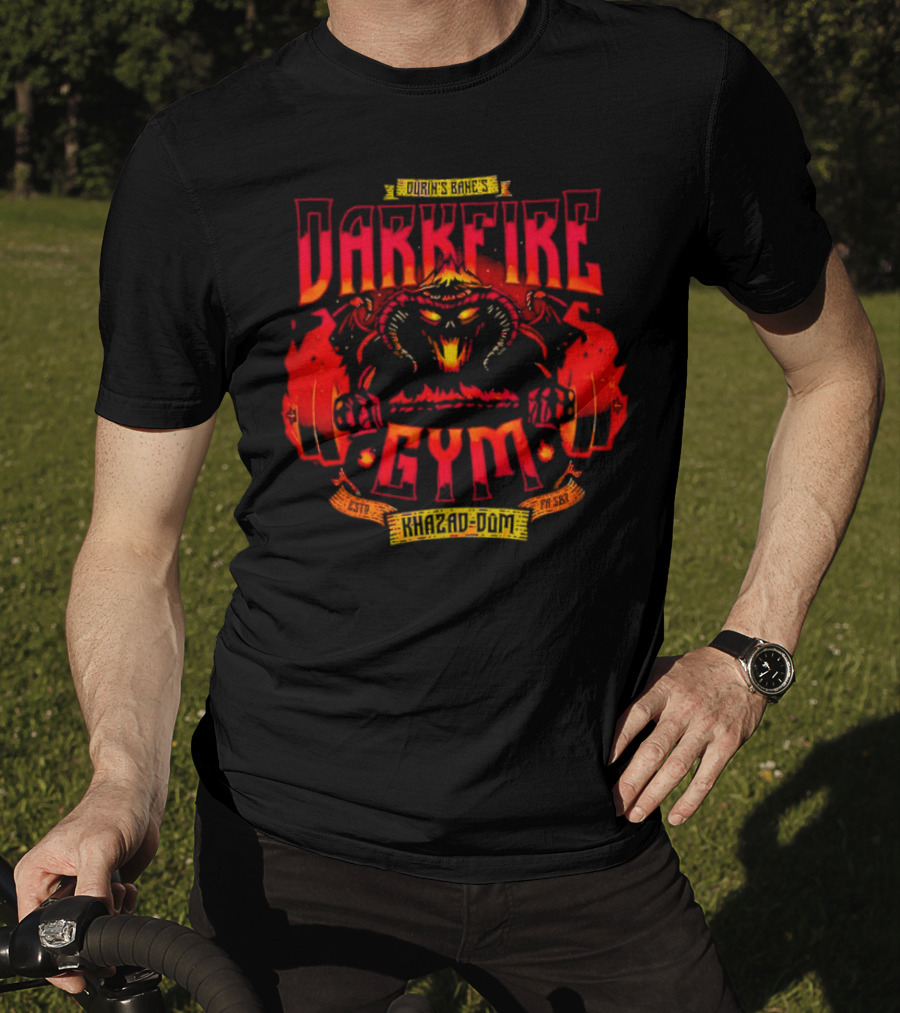 Durin’s Bane Darkfire Gym Khazad-Dum Lord Of The Rings Fitness T-Shirt