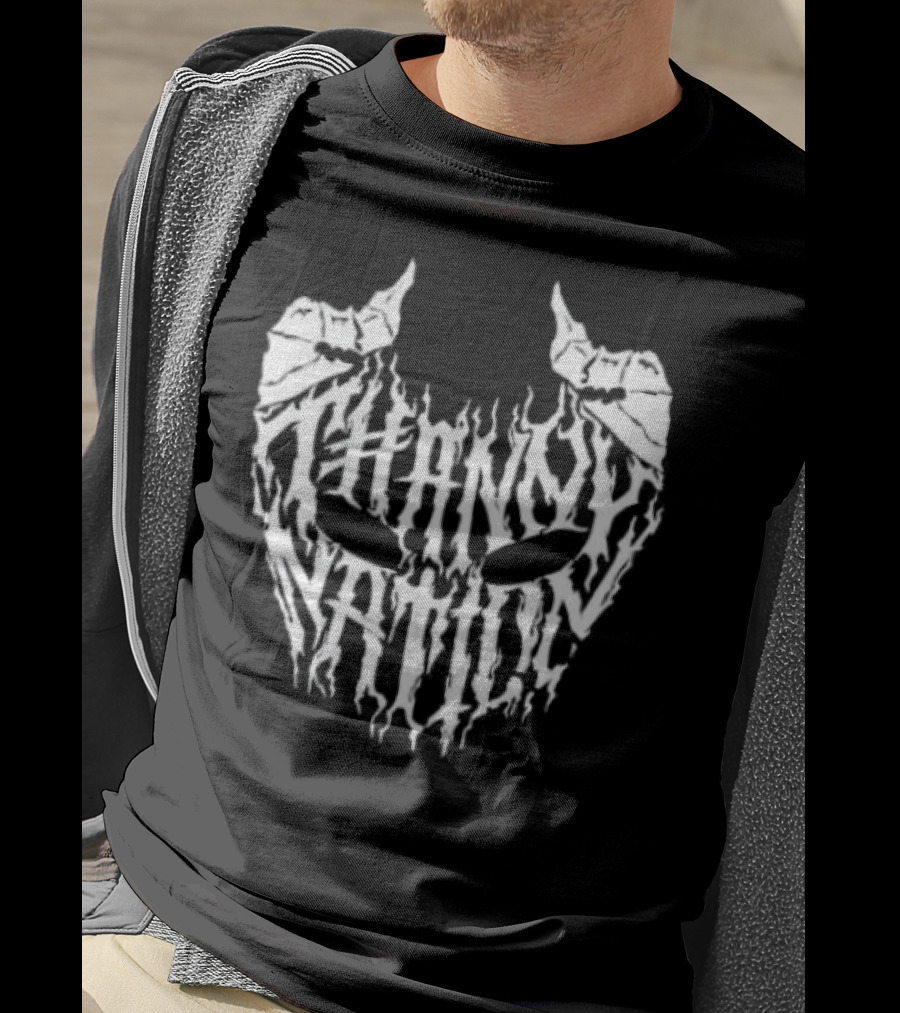 Thanny Nation Flame Text With Mask T-Shirt