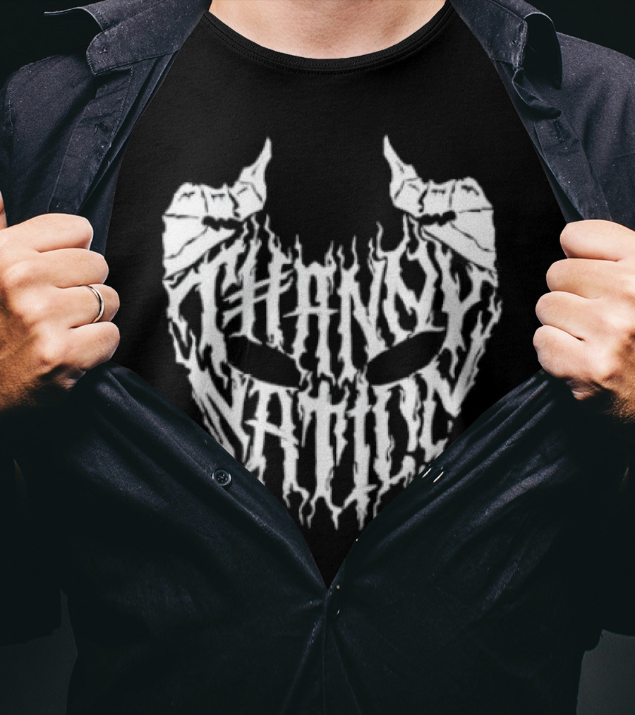 Thanny Nation Flame Text With Mask T-Shirt