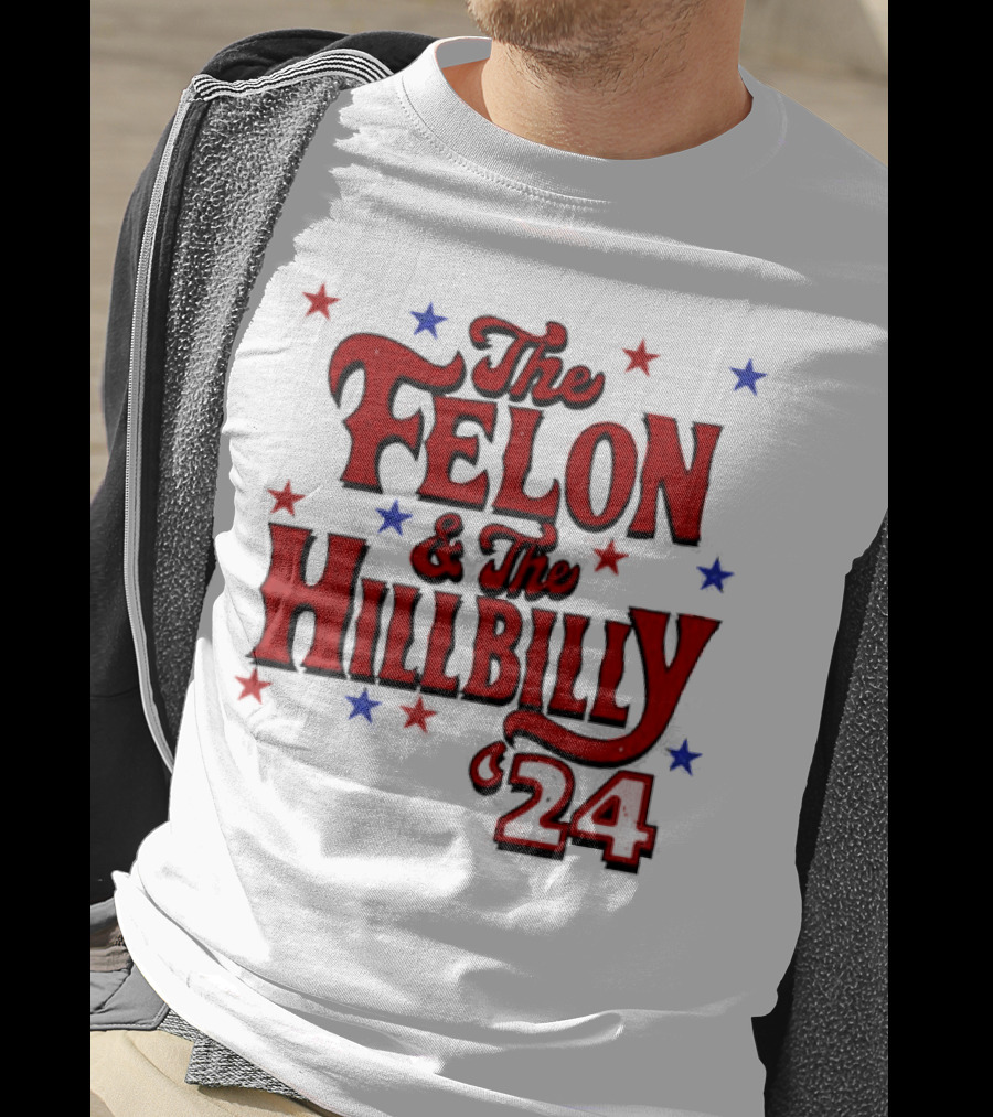 The Felon And The Hillbilly 24 Red And Blue Star T-Shirt