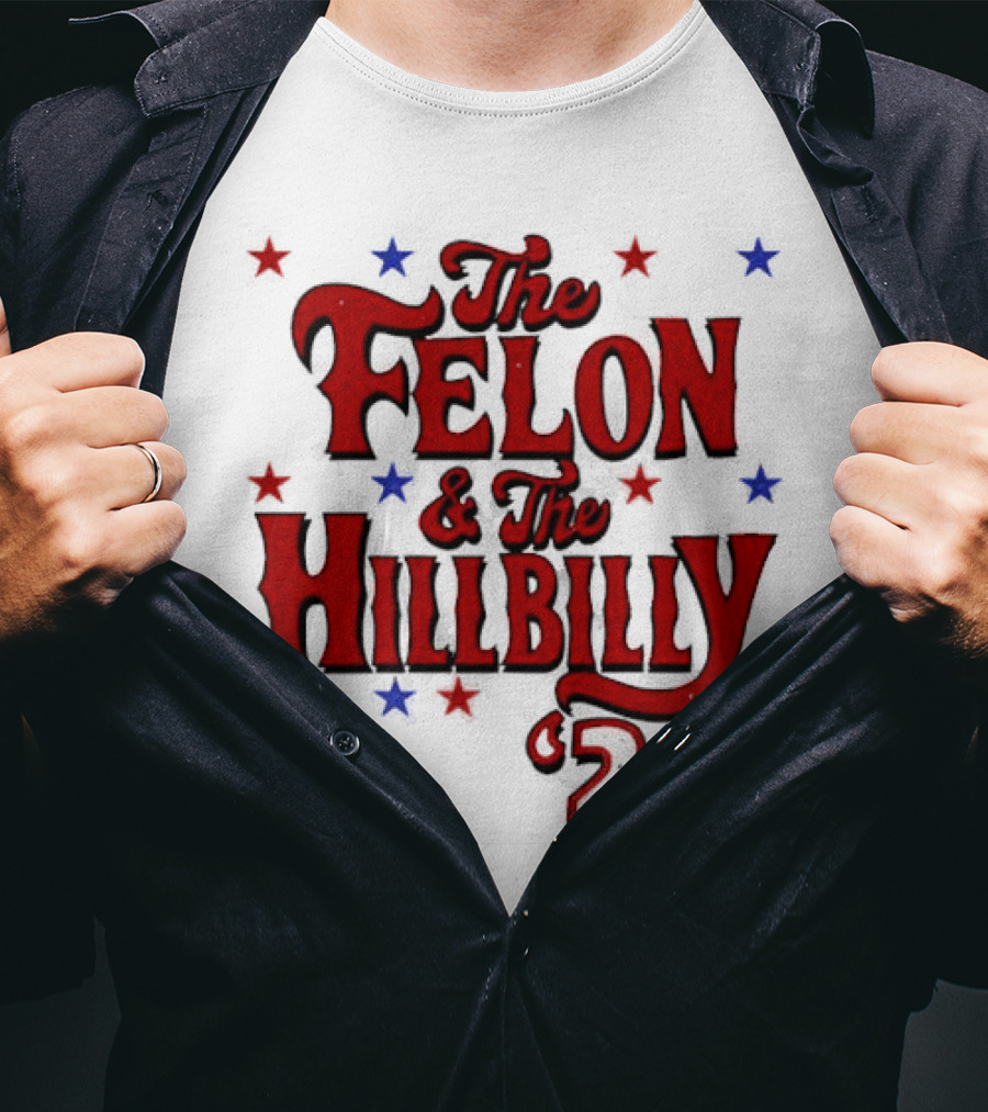 The Felon And The Hillbilly 24 Red And Blue Star T-Shirt