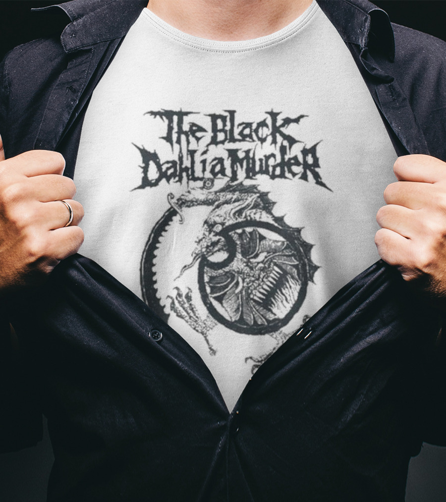 The Black Dahlia Murder Shield Demon Graphic White T-Shirt
