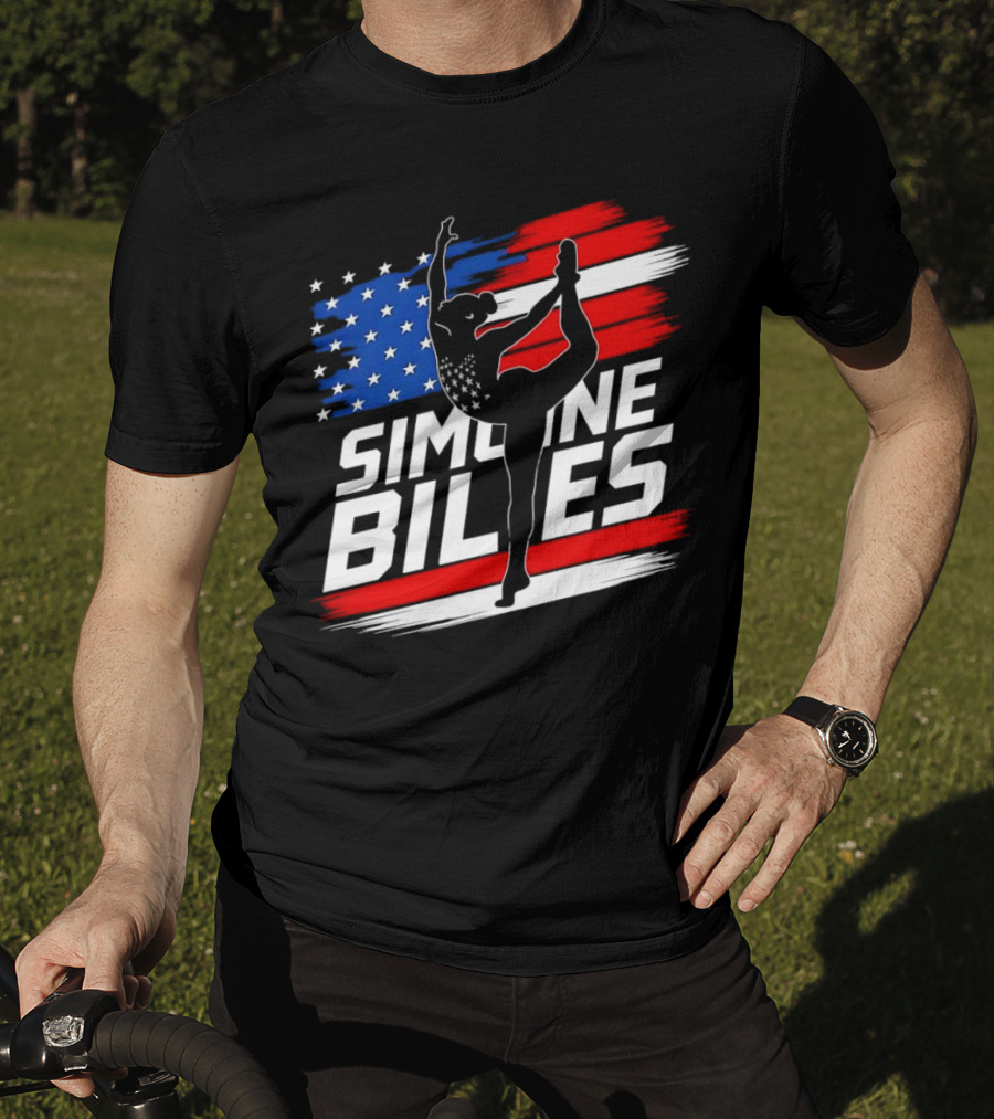 Simone Biles USA American Flag Gymnastics Team T-Shirt