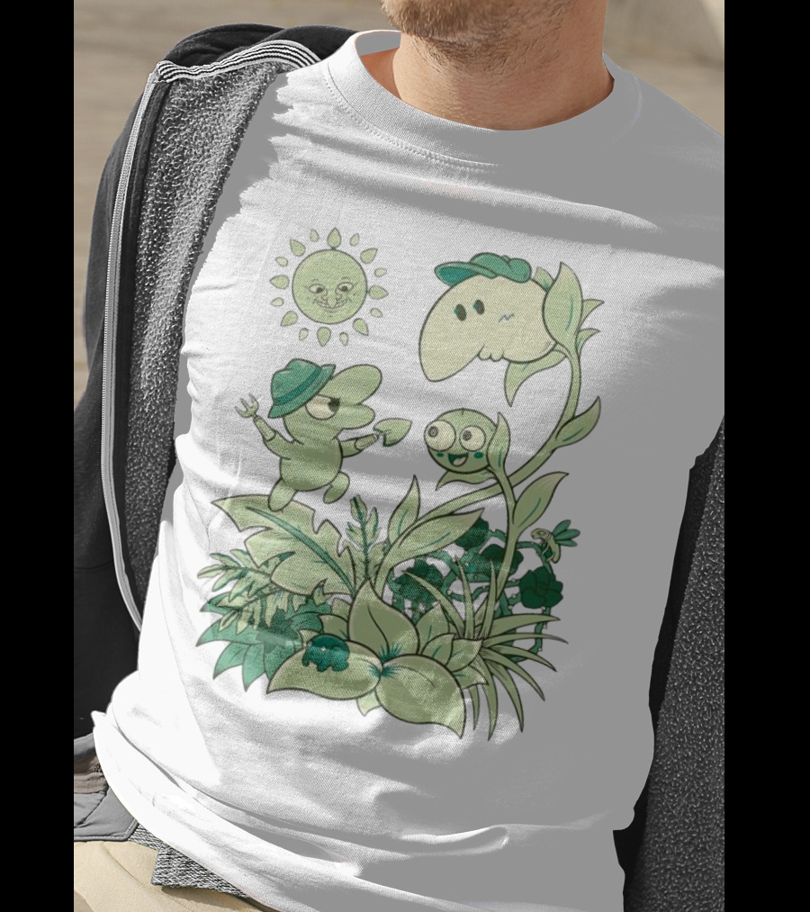 Smiling Friends Disdainful Gardener Cheerful Plant Companions And Sun T-Shirt