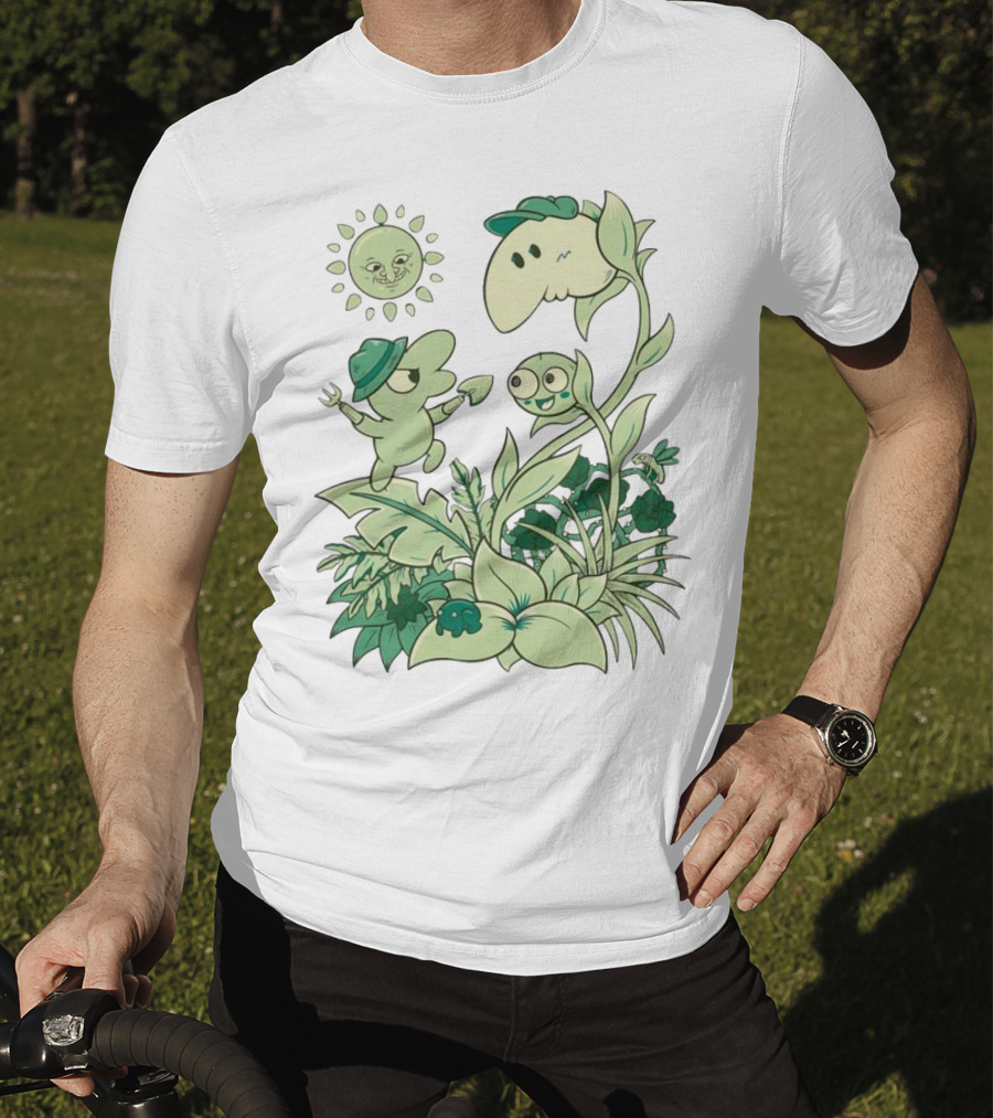 Smiling Friends Disdainful Gardener Cheerful Plant Companions And Sun T-Shirt