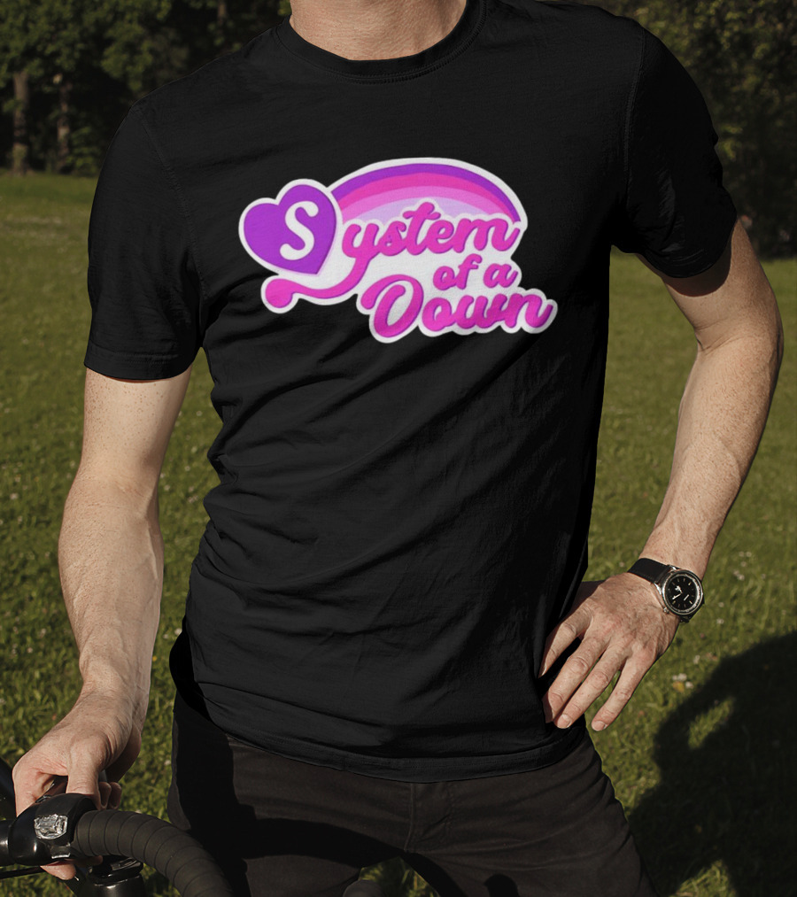 System Of A Down Rainbow Heart T-Shirt