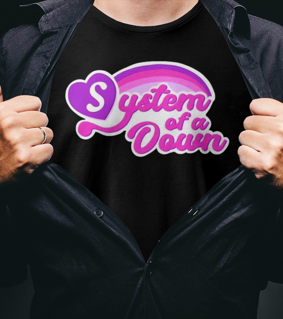 System Of A Down Rainbow Heart T-Shirt