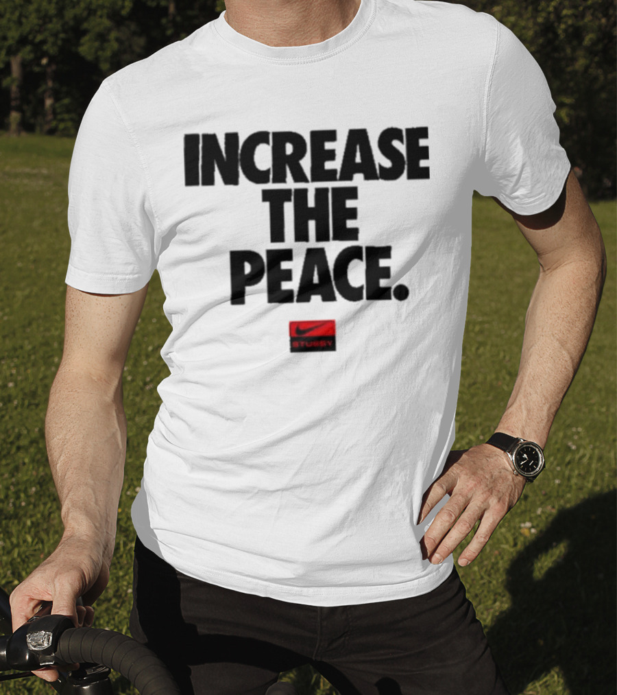Increase The Peace Stussy Red Swoosh T-Shirt