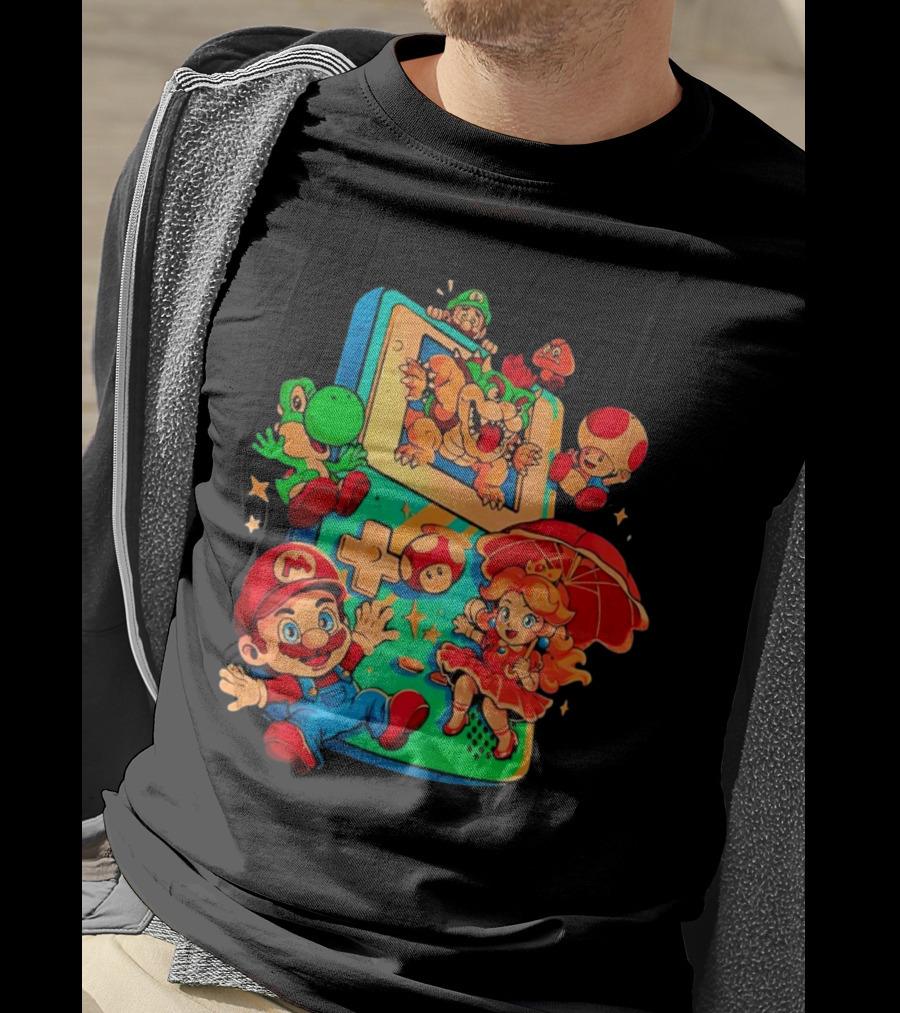 Super Mario Plumber Adventure Characters Game Icons T-Shirt