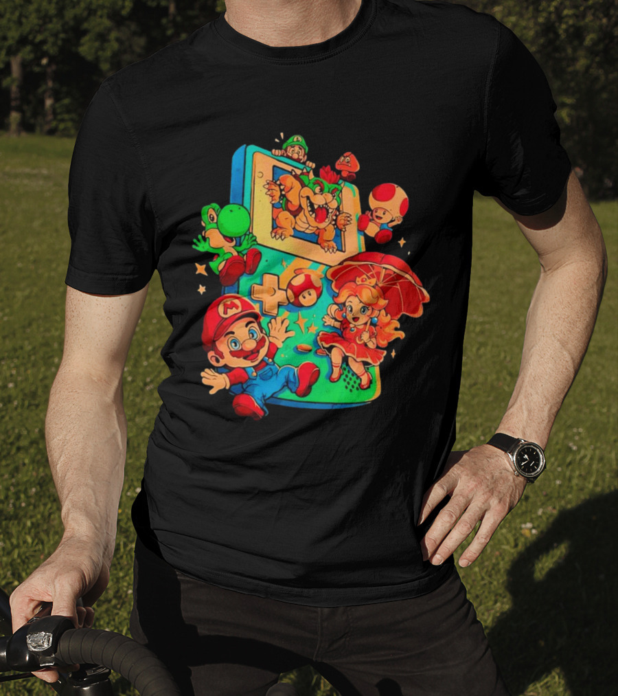 Super Mario Plumber Adventure Characters Game Icons T-Shirt