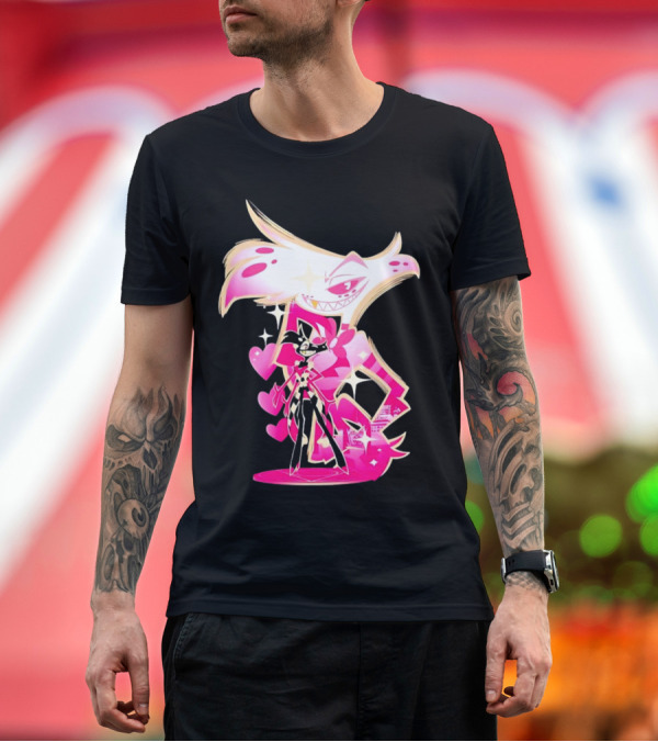 Premium T-Shirt: Angel Dust and Alastor Design Hazbin Hotel Series T-Shirt Angel Dust and Alastor Design Hazbin Hotel Series T-Shirt