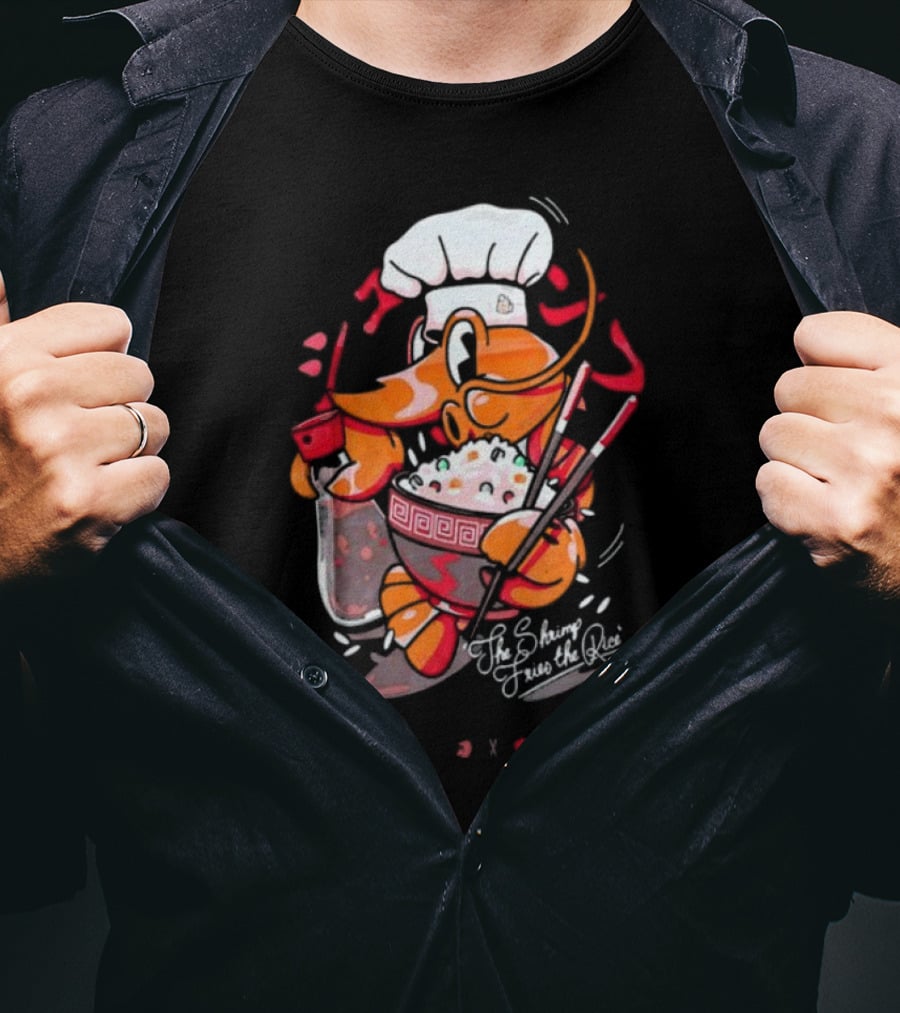 The Shrimp Fried Rice Chef With Chopsticks And Soda Cup T-Shirt