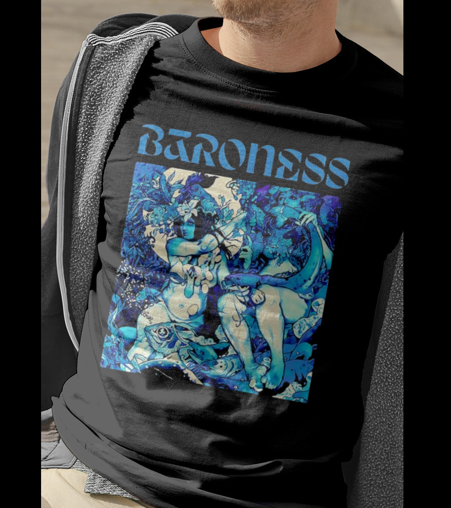 Baroness Blue Record Psychedelic Mythical Scene T-Shirt