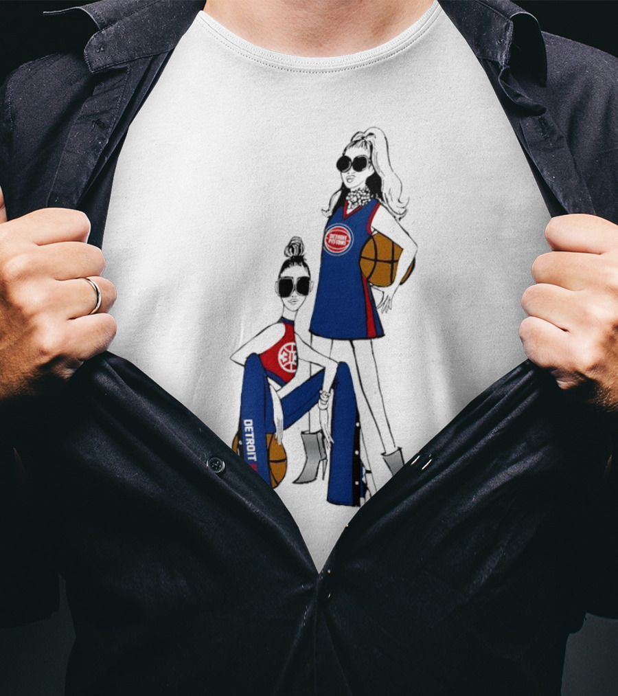 Detroit Pistons G-III 4Her Basketball Fashion Sisters Fitted Girls T-Shirt