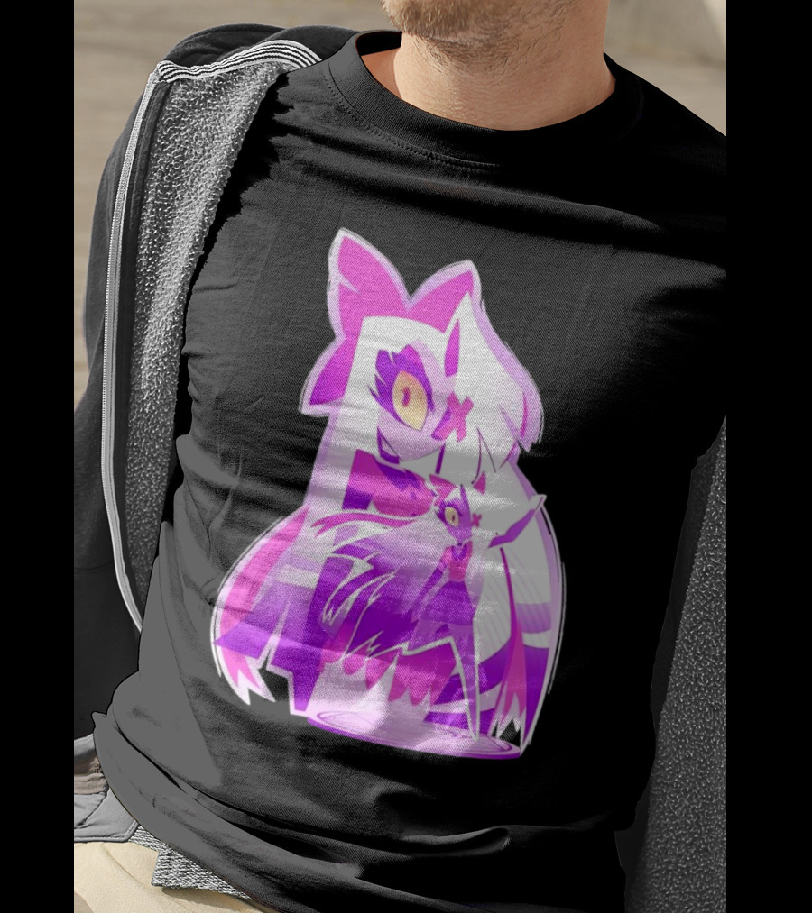 Exorcist Angel Hazbin Hotel Game Purple Character T-Shirt