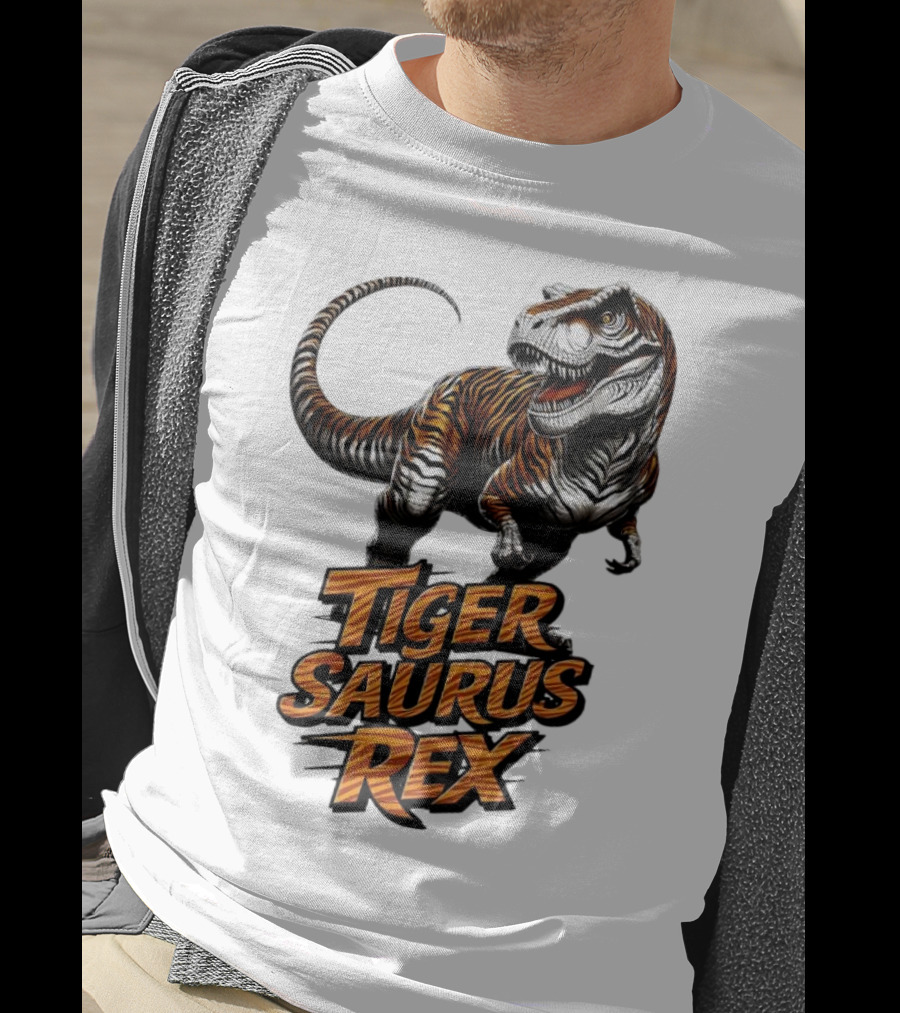 Fierce Tiger Saurus Rex Dinosaur Tiger Saurus Rex T-Shirt