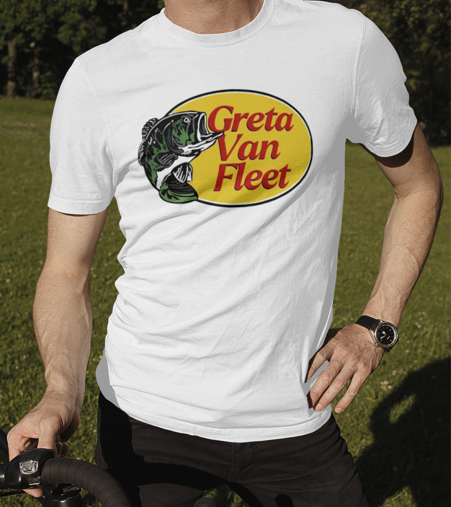 Greta Van Fleet Bass Fishing Oval Bass Emblem T-Shirt