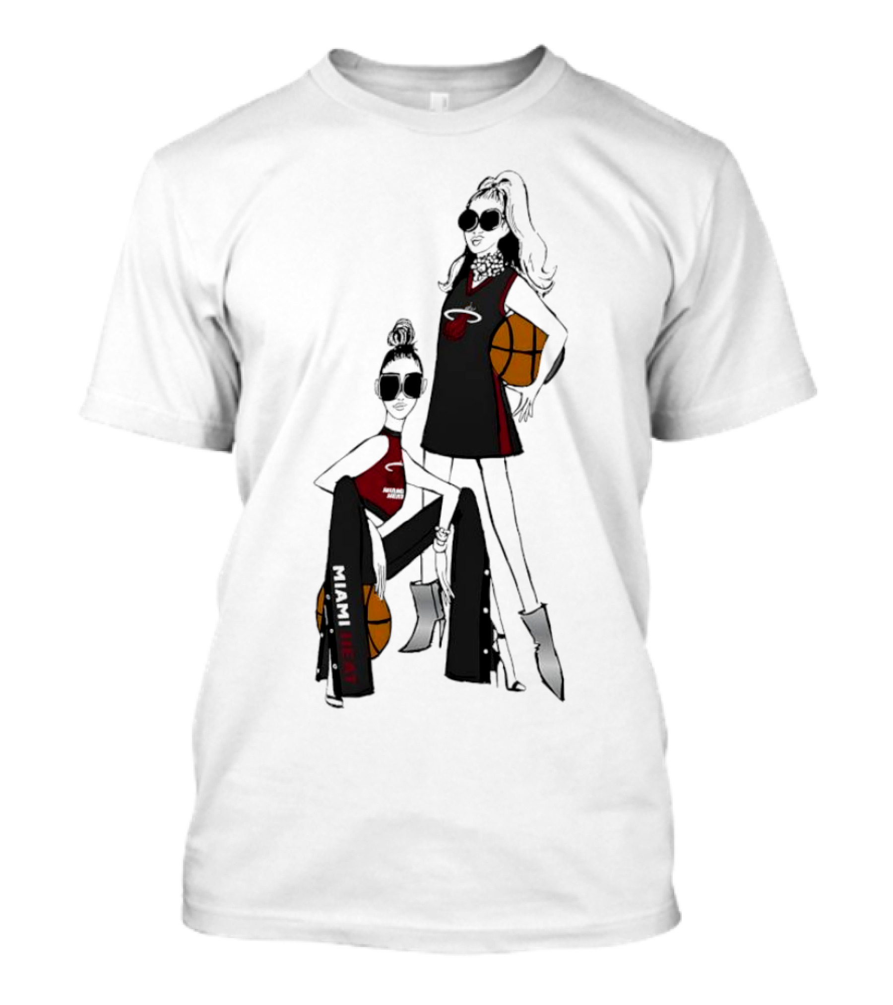 Miami Heat G-III 4Her Basketball Girls Fitted Fashion Lineup T-Shirt