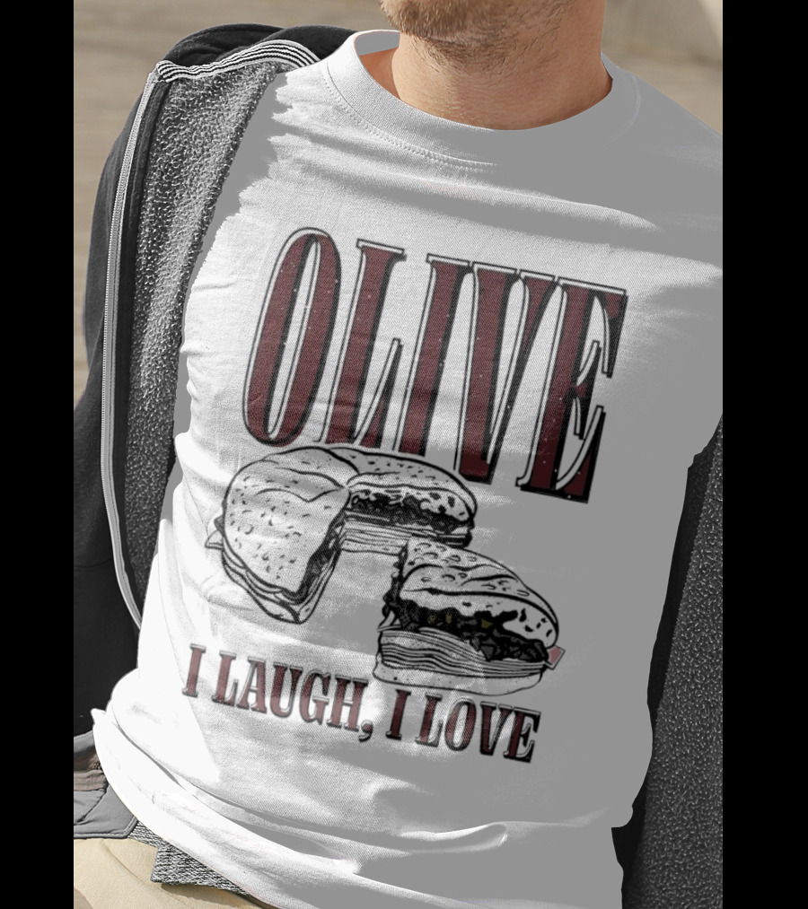 OLIVE I Laugh I Love Black Burger Joke T-Shirt