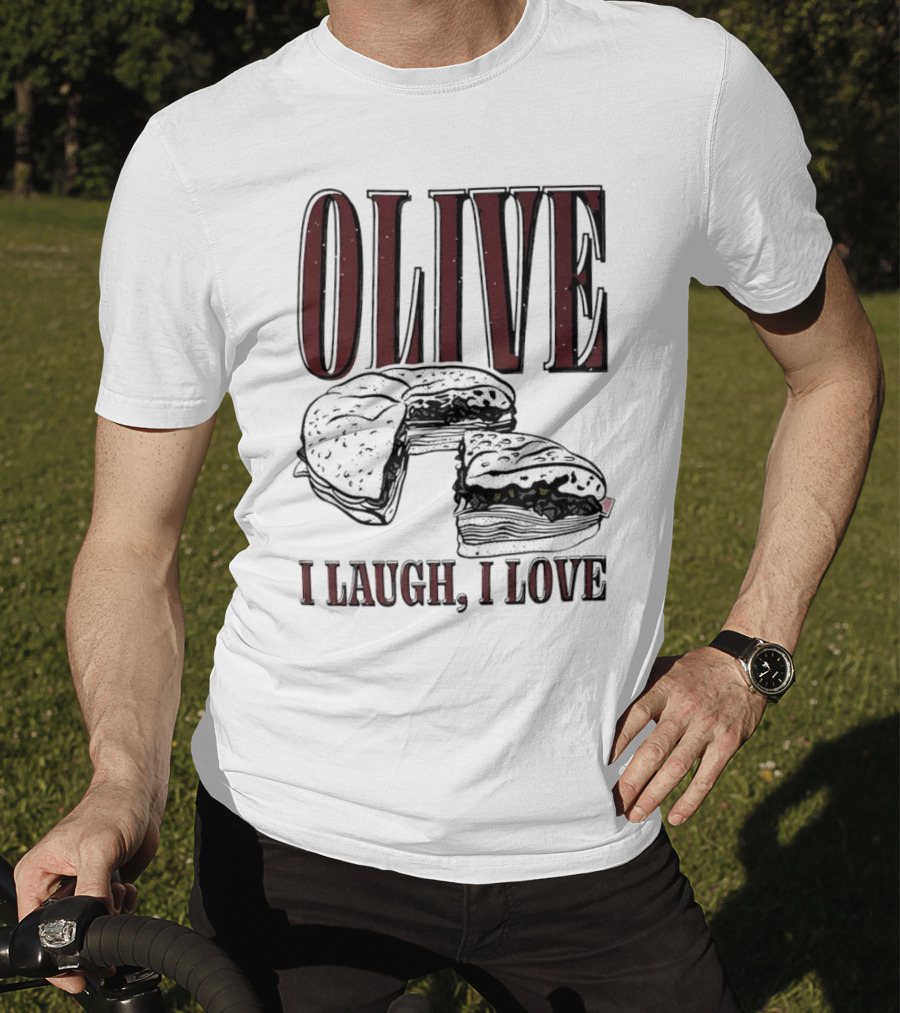 OLIVE I Laugh I Love Black Burger Joke T-Shirt