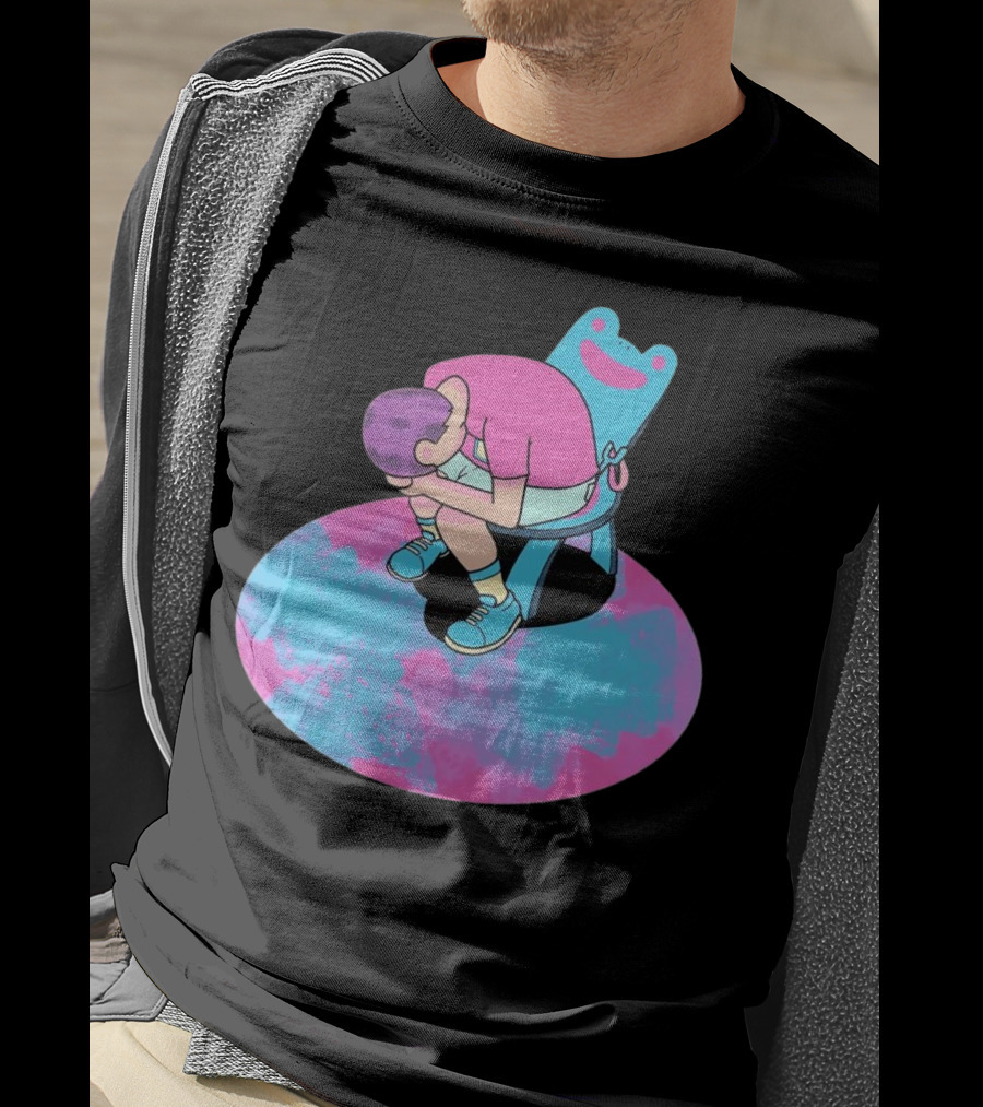 Bell Tolls X My Bells Child In Chair Art With Pink And Blue Palette T-Shirt
