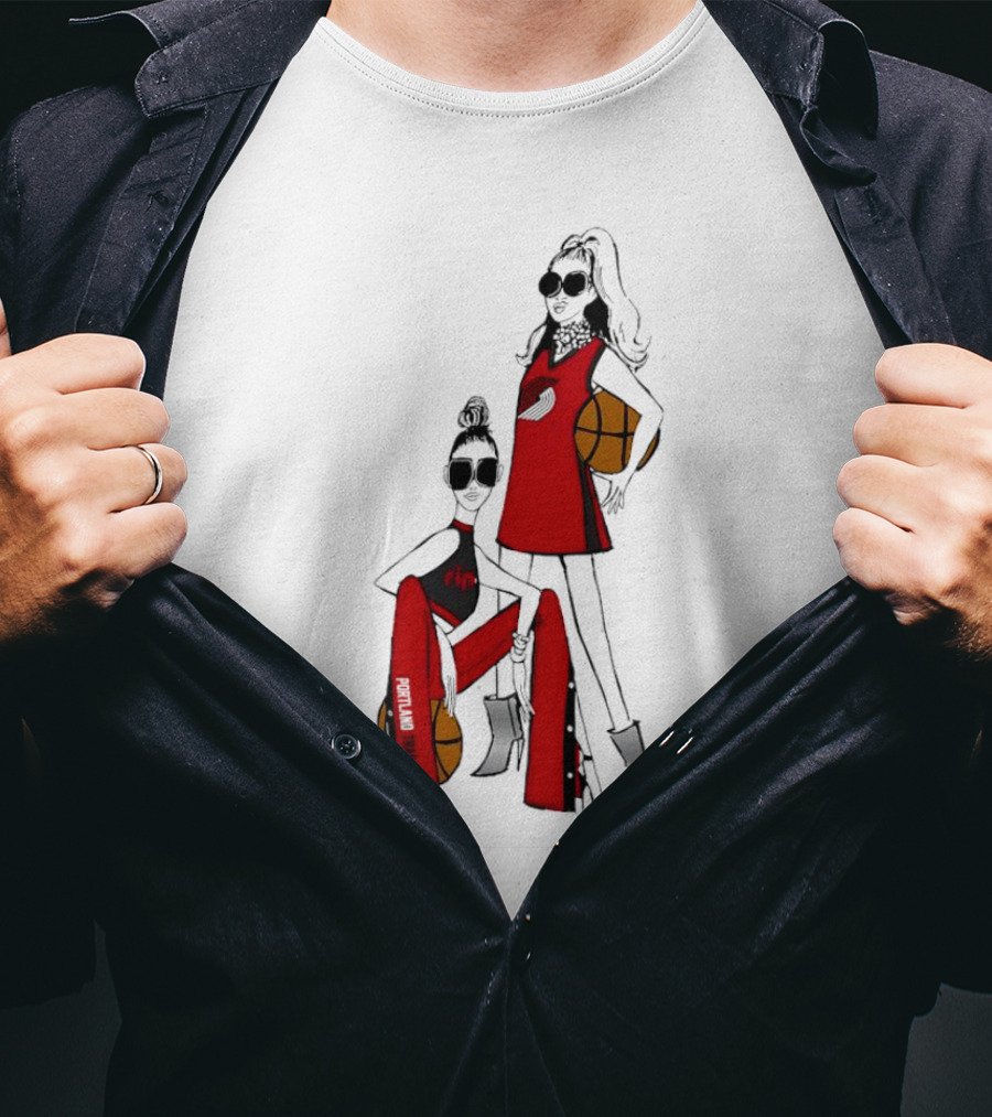 Portland Trail Blazers Rip City Basketball G-III 4Her Girls Fitted T-Shirt