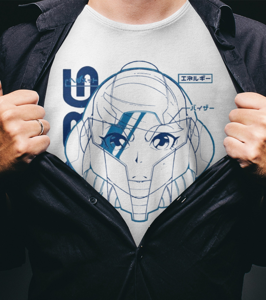 Samus Aran Metroid Heroine 1986 Visor Energy Icon Japanese T-Shirt