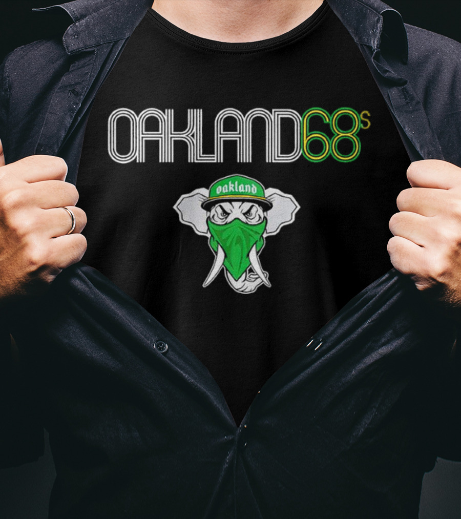 Oakland 68s Elephant Green Bandana Baseball Cap T-Shirt
