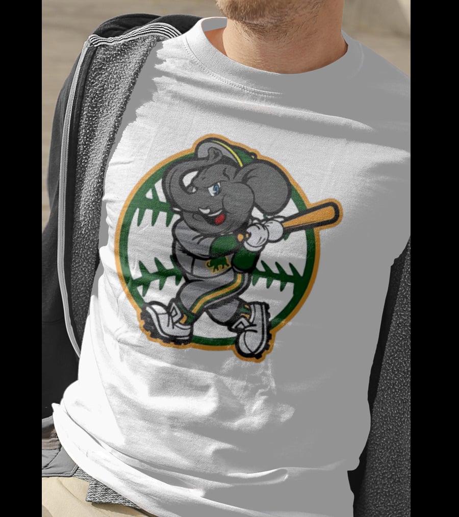 Oakland Baseball Elephant Batting Logo MLB T-Shirt
