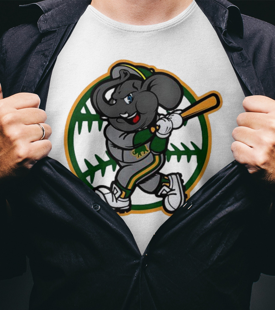 Oakland Baseball Elephant Batting Logo MLB T-Shirt