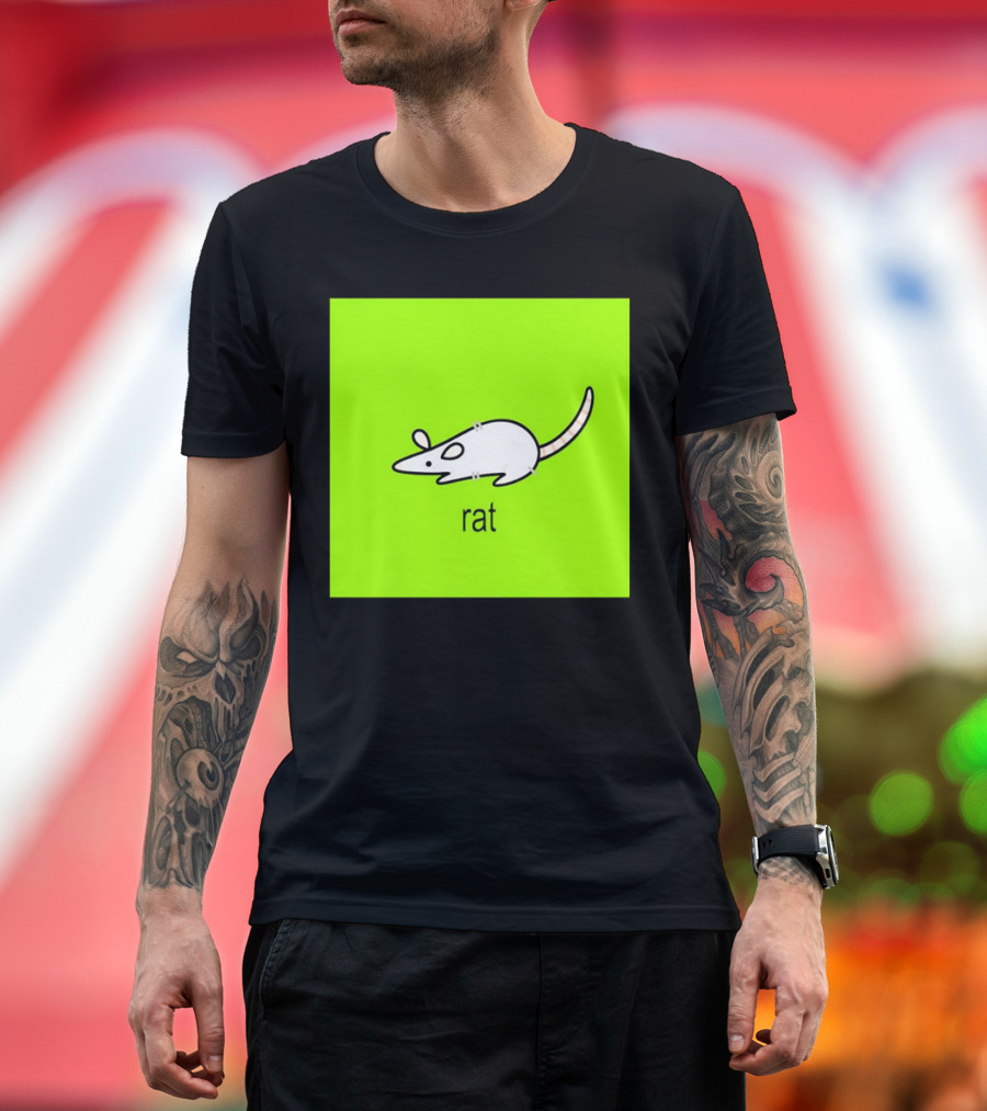 Rat Summer Brat Cartoon Bright Green T-Shirt
