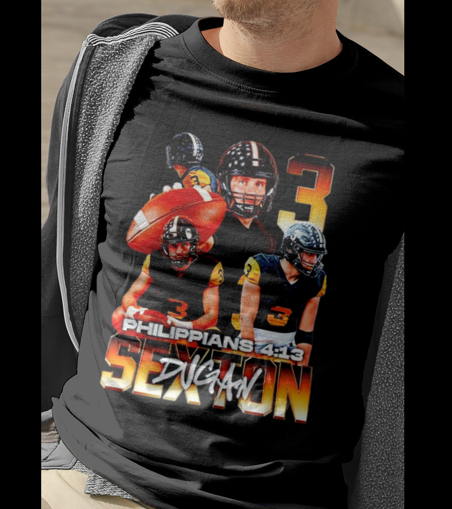 Southwestern Pirates Dugan Sexton Philippians 4:13 Number 3 T-Shirt