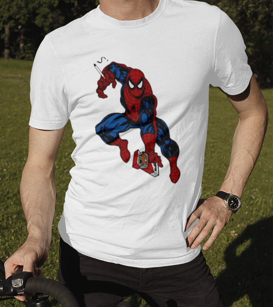 Spider-Man Smokerman Smoking Cigarette Comic T-Shirt