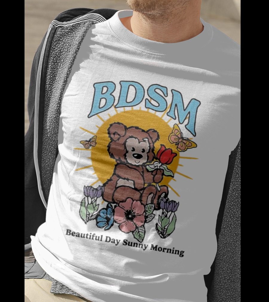 BDSM Bear With Flowers Beautiful Day Sunny Morning T-Shirt