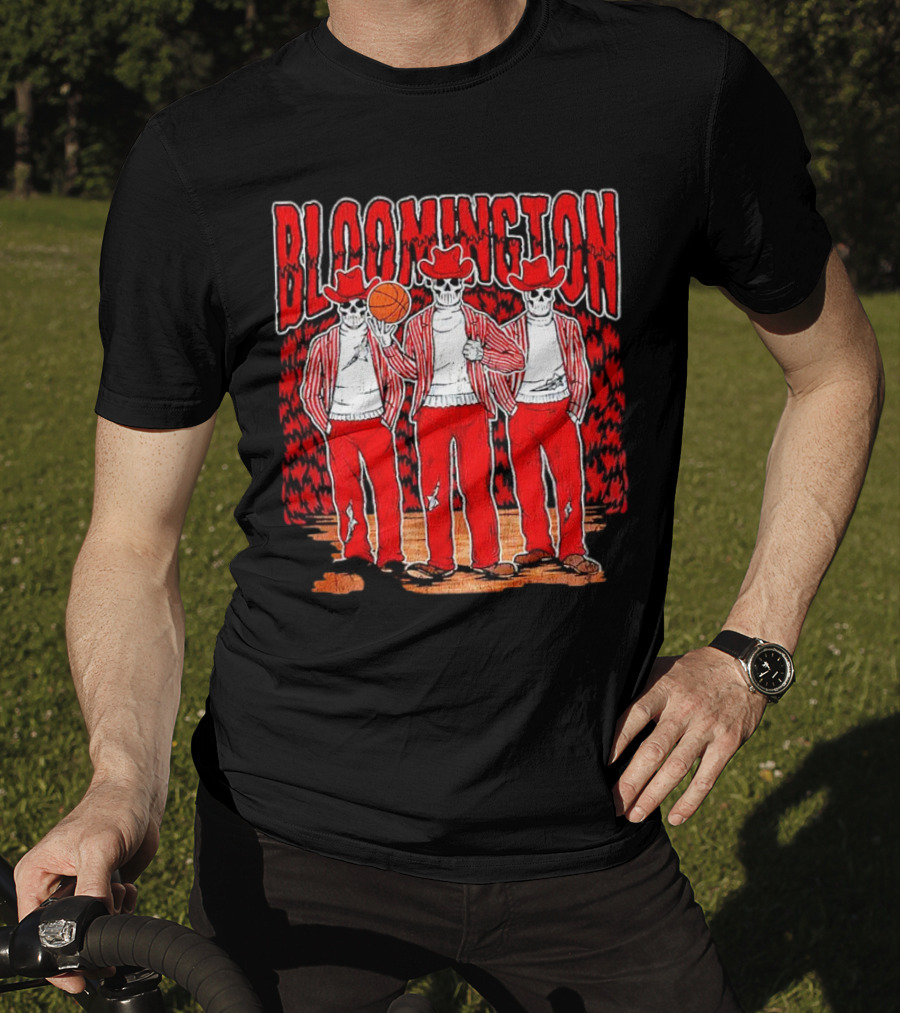 Bloomington Basketball Skeletons In Cowboy Hats T-Shirt