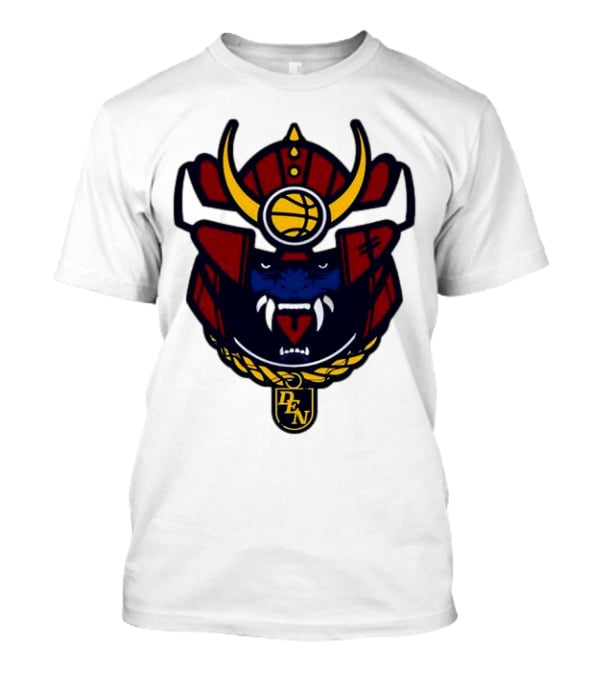 Denver Nuggets Samurai Helmet Emblem With DN Badge T-Shirt