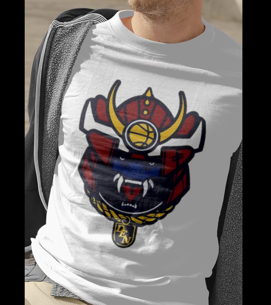 Denver Nuggets Samurai Helmet Emblem With DN Badge T-Shirt