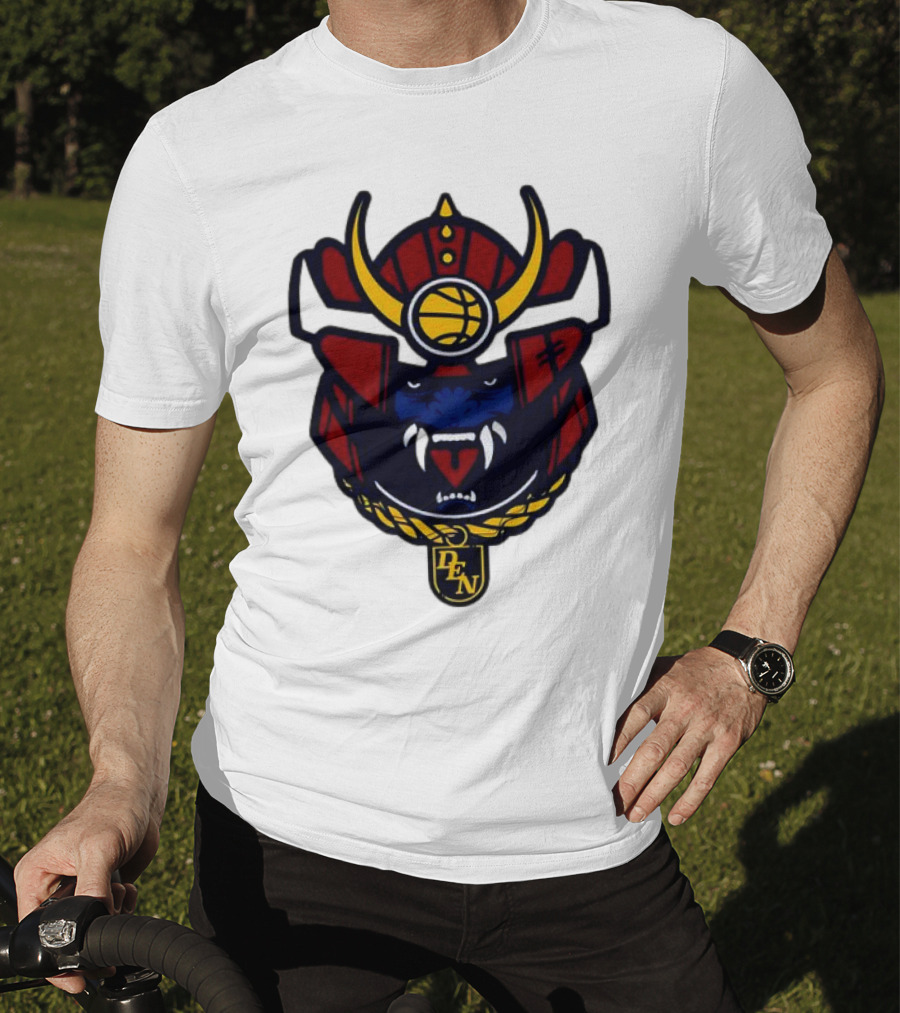 Denver Nuggets Samurai Helmet Emblem With DN Badge T-Shirt