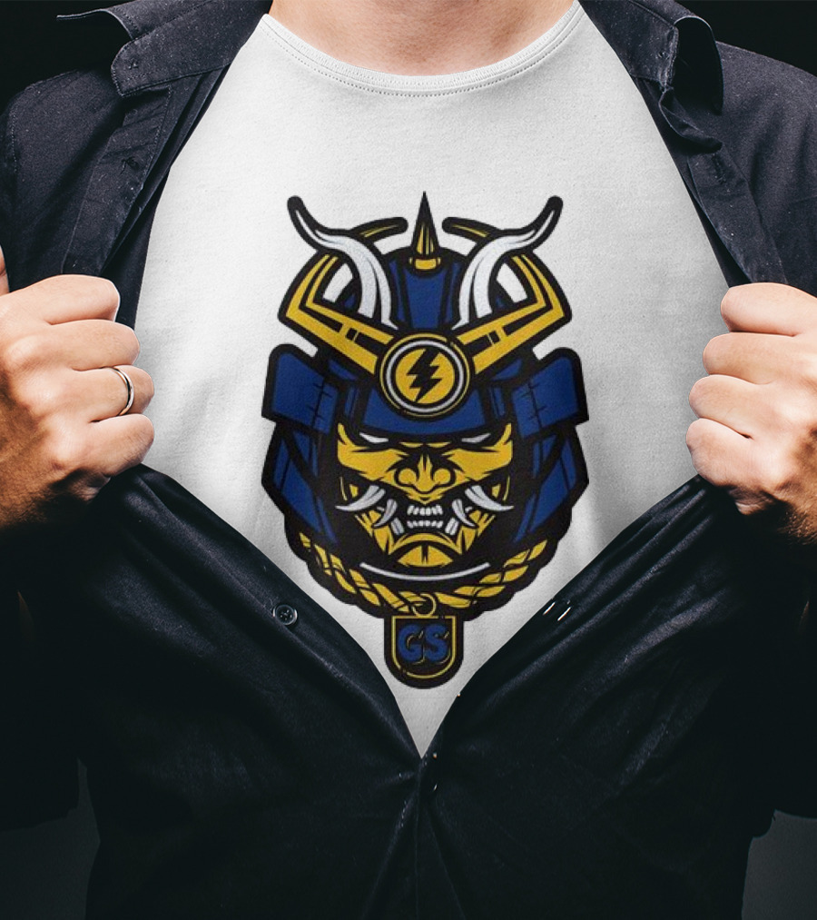 Golden State Warriors GS Samurai Helmet Emblem T-Shirt