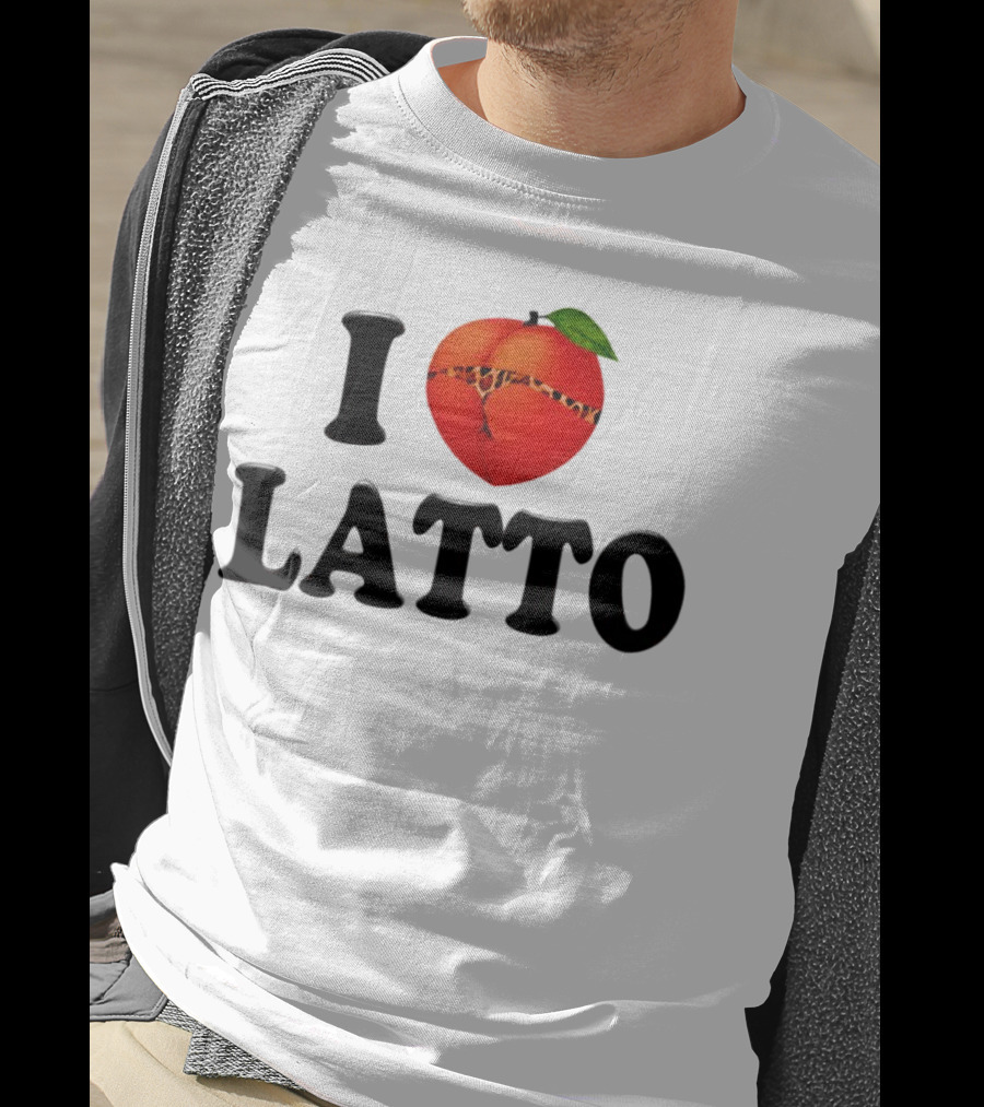 I Love Latto Peach With Leopard Print Detail T-Shirt