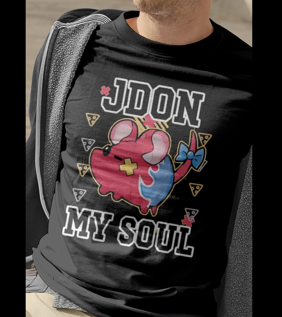 JDON My Soul Rat With Cute Red And Blue Cartoon Mouse With Pizza Slices T-Shirt