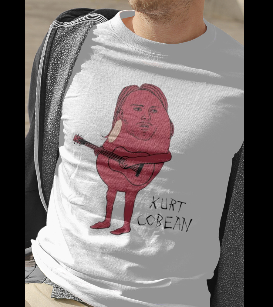 Kurt Cobean Guitar Bean Character T-Shirt